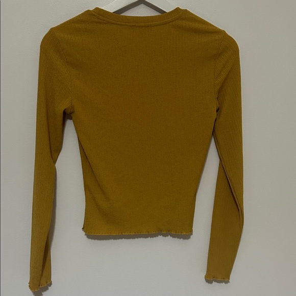 Dynamite Golden Long Sleeve Ribbed Top - Picture 3 of 3